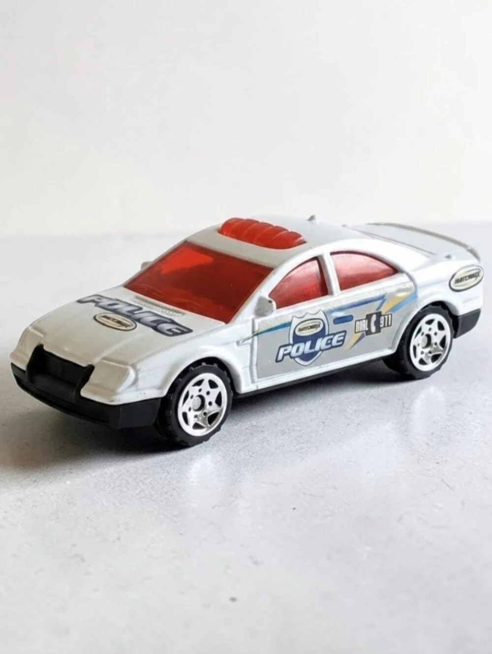 2004 Matchbox Burger King Promo #2 Police Car White W/Red Tint Die-Cast 1:64 Toy